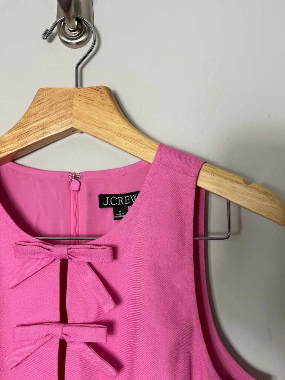 J. Crew Pink Sleeveless Bow Shift Dress - Picture 5 of 11